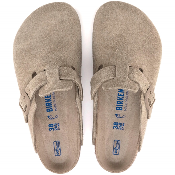 Birkenstock Boston Suede Leather Clogs, Faded Khaki